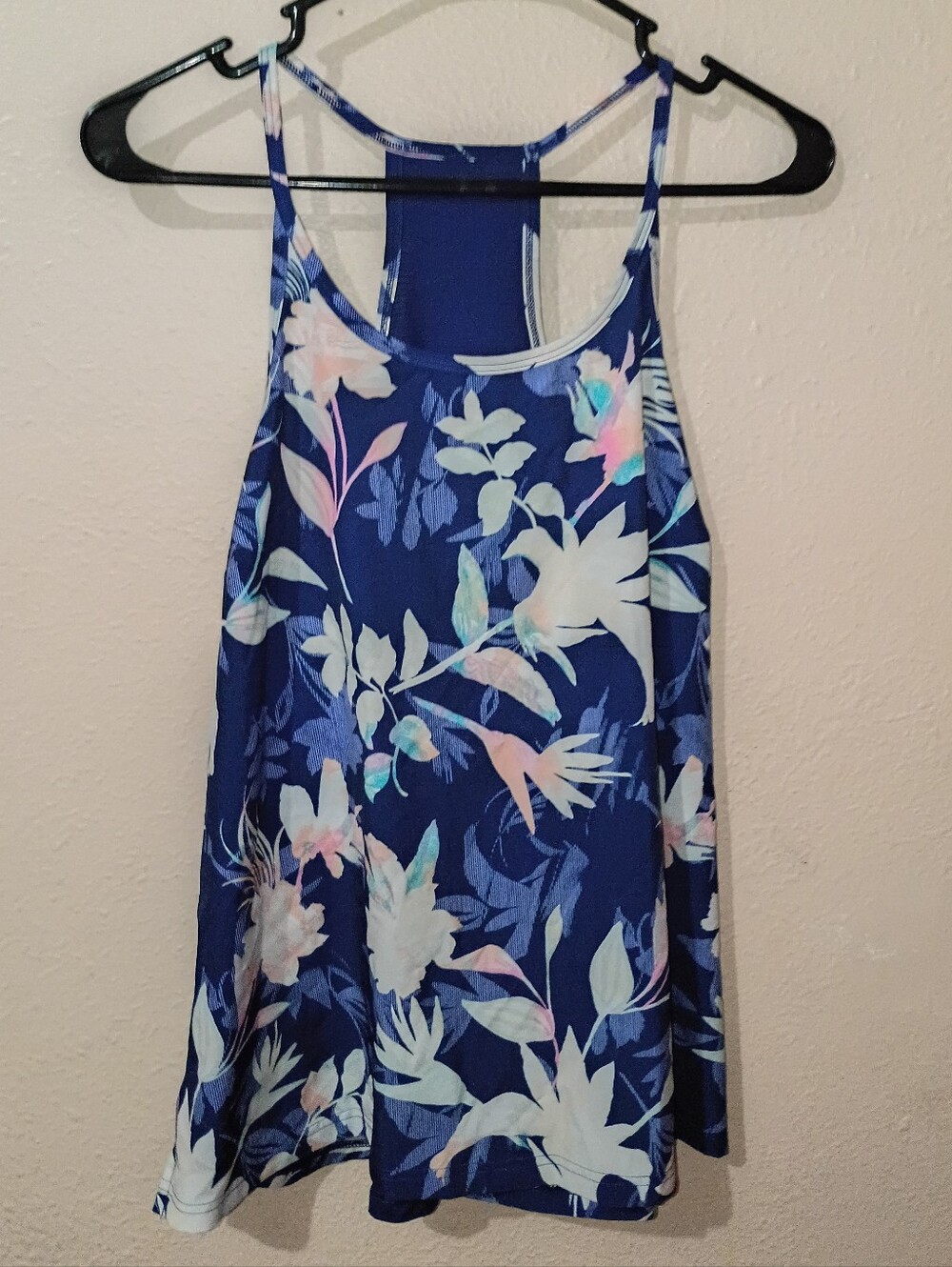 TekGear Size XL Navy Floral Racerback Tank